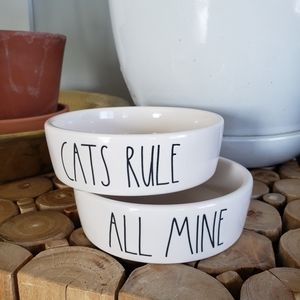 Rae Dunn Cats Rule and All Mine Bowl Set